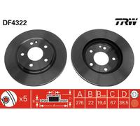 TRW DF4322 Brake Disc for MERCEDES-BENZ