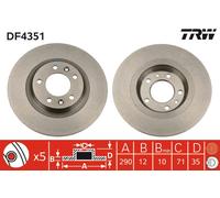 TRW DF4351 Brake disc