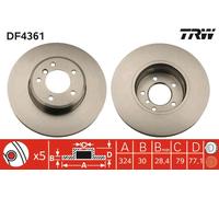 TRW DF4361 Brake Disc for BMW,BMW (BRILLIANCE)