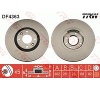 TRW DF4363 Brake Disc for CITROËN,PEUGEOT,PEUGEOT (DF-PSA)