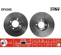 MGF, MG TF (1996-2005) Brake Disc x2 TRW SDB100461 SDB100460 GBD90842