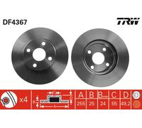 TRW DF4367 Brake Disc for BYD,ENGLON,GEELY,GLEAGLE,TOYOTA,TOYOTA (FAW)