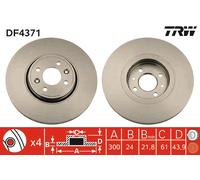 TRW Brake Disc DF4371 - Vented - for Renault Scenic II / Grand Scenic II
