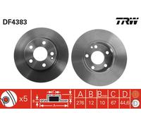 TRW DF4383 Brake Disc for MERCEDES-BENZ