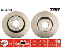 TRW DF4393 Brake Disc for MERCEDES-BENZ