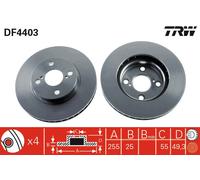 TRW DF4403 Brake Disc for LIFAN,TOYOTA