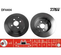 TRW Brake disc DF4404 279 9 4 100 solid Painted TOYOTA: Corolla IX Hatchback