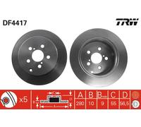TRW DF4417 Brake Disc for TOYOTA