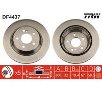 TRW Rear Brake Discs Pair Genuine OE Quality Service Part