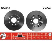 TRW DF4439 Brake Disc for BAOJUN (SGMW),CHEVROLET,CHEVROLET (SGM),CHEVROLET (SGM