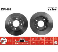 TRW DF4463 Brake Disc for MITSUBISHI,SMART