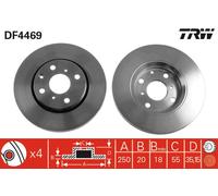 TRW DF4469 Brake Disc for BYD,CITROËN,GEELY,GLEAGLE,PEUGEOT,TOYOTA