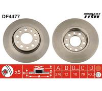 TRW DF4477 Brake Disc for ALFA ROMEO,FIAT,JEEP