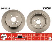 TRW DF4728 Brake Disc for MAZDA,TOYOTA