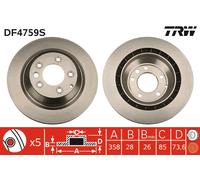 TRW DF4759S Brake Disc for AUDI,PORSCHE,VW