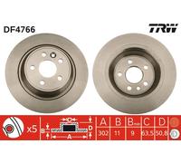 TRW DF4766 Brake Disc for FORD,FORD (CHANGAN),FORD AUSTRALIA,LAND ROVER,LAND ROV