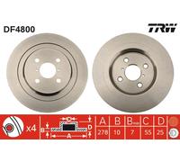 TRW DF4800 Brake Disc for DAIHATSU,TOYOTA