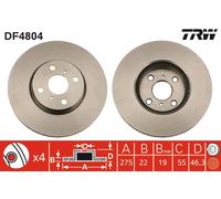 TRW DF4804 Brake Disc for TOYOTA