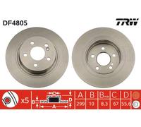 TRW DF4805 Brake Disc for MERCEDES-BENZ,MERCEDES-BENZ (BBDC)