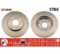TRW DF4808 Brake Disc for TOYOTA