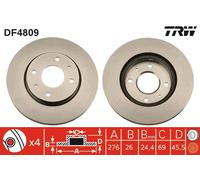 TRW DF4809 Brake Disc for MITSUBISHI