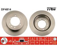 TRW DF4814 Brake Disc for NISSAN