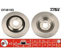TRW Brake disc AUDI DF4818S 4F0615601D,4F0615601F,4F0615601D Brake rotor,Brake discs,Brake rotors 4F0615601D,4F0615601D
