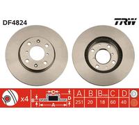 TRW Brake disc OPEL,SUZUKI,SUBARU DF4824 4700455,4708241,93192978 Brake rotor,Brake discs,Brake rotors 95513700,5531162J00,5531162J01,5531162J02000