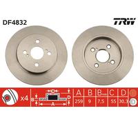 TRW DF4832 Brake Disc for ASTON MARTIN,TOYOTA