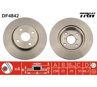 TRW DF4842 Brake Disc for DAIHATSU,TOYOTA,TOYOTA (FAW)