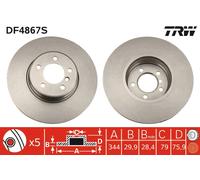 TRW DF4867S Brake Disc for LAND ROVER