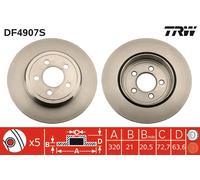 TRW DF4907S Brake Disc for CHRYSLER,DODGE