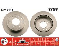 TRW DF4944S Brake Disc for MITSUBISHI