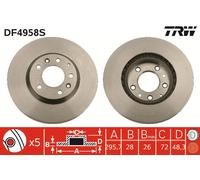 Brake disc TRW DF4958S for MAZDA CX-7 (ER) 2.3 2006-2012
