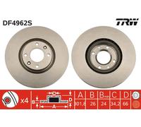 TRW DF4962S Brake Disc for CITROËN,DS,DS (CAPSA),OPEL,PEUGEOT,VAUXHALL