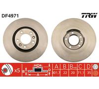 TRW DF4971 Brake Disc for CITROËN