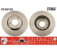 TRW DF4974S Brake Disc for BESTURN (FAW),MAZDA,MAZDA (FAW)