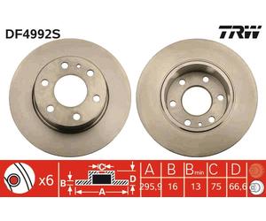 TRW DF4992S Brake Disc for IVECO