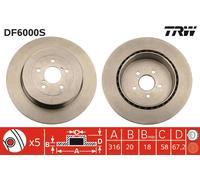 TRW DF6000S Brake Disc for SUBARU