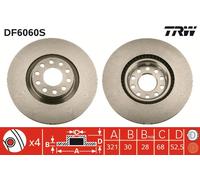 TRW DF6060S Brake Disc for AUDI