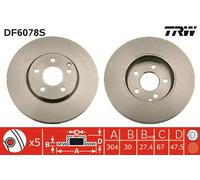TRW DF6078S Brake Disc for MERCEDES-BENZ