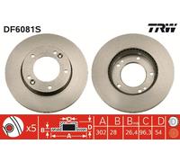 TRW DF6081S Brake Disc for KIA