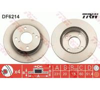 TRW DF6214 Brake Disc for NISSAN,SUZUKI