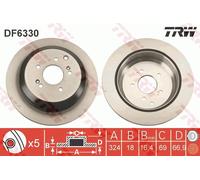 TRW DF6330 Brake Disc for HYUNDAI