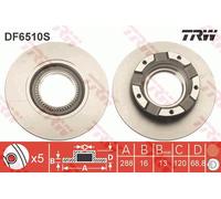 TRW DF6510S Brake Disc for FORD,FORD (JMC)