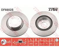 TRW DF6602S Brake Disc for BMW