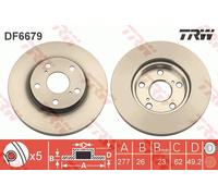 1X Brake disc TRW DF6679 for TOYOTA AURIS (_E18_) 1.4 2012-2018