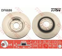 TRW DF6686 Brake Disc for SUZUKI