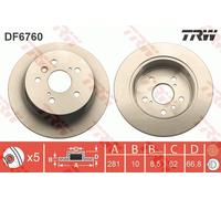 TRW 2 X BRAKE DISC DF6760 FOR TOYOTA LEXUS