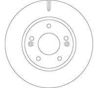 2x Brake disc Vented DF6936 TRW for HYUNDAI KIA